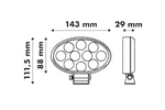 Refletor oval para lâmpada de trabalho LED LAYTZ LY7401 com 40 LEDs e 4000 lm