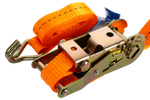Conjunto de quatro cintas de transporte UNITRIALER laranja de 2m/25mm/1t com tensor.