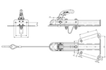 Engate de bola KNOTT KQ14-A+KZE7.5 para reboque de 750 kg com barra de tração tipo V