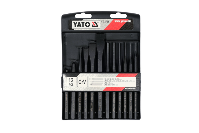 Conjunto de 12 formões e punções YATO YT-4714.