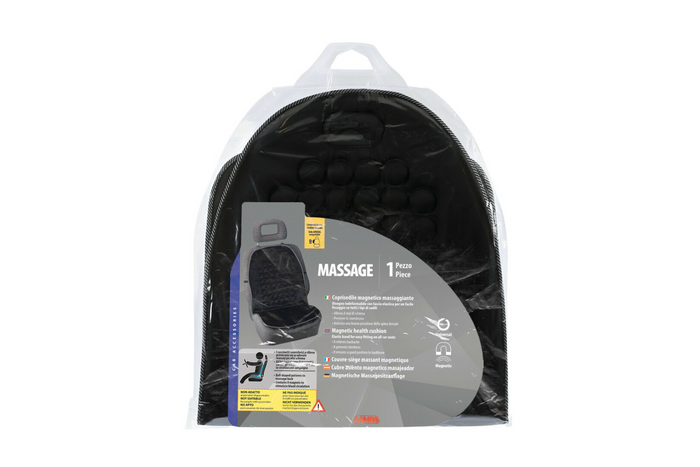 Almofada de massagem para assento de carro LAMPA, preta, com efeito de massagem.