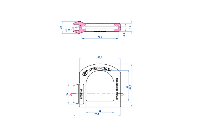 Tampa de segurança para engate de bola STEELPRESS de 5,5 mm com espaço para plugue