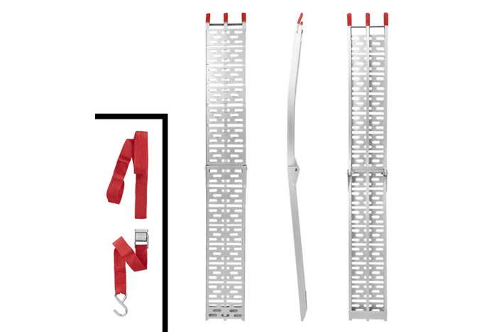 Rampas dobráveis ProPlus 390096 em alumínio para reboques, 220 cm, 680 kg, conjunto de 2