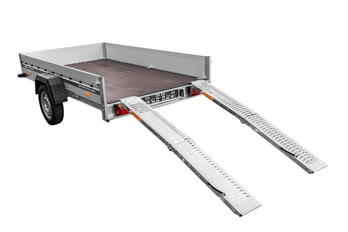 UNITRAILER ALR004B rampas dobráveis de aço para reboques, 190 cm, 400 kg, conjunto de 2