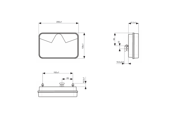 Lanterna traseira ASPÖCK MULTILED V, baioneta 8PIN, 5 funções, esquerda