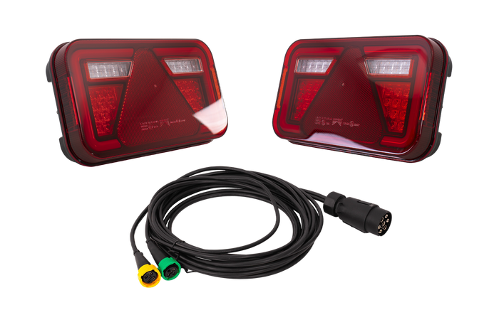 Lanternas traseiras de LED ASPÖCK MULTILED IV + chicote ASPÖCK de 4,5 m e 7 pinos