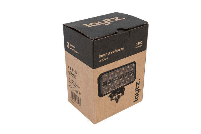 Refletor retangular para lâmpada de trabalho LED LAYTZ LY7304 com 66 LEDs e 5800 lm