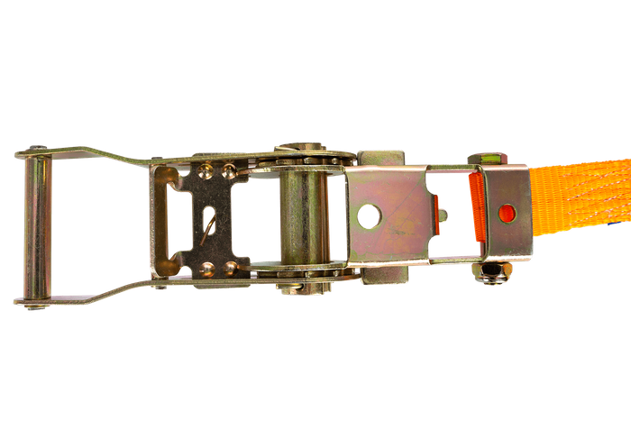 Conjunto de quatro cintas de transporte UNITRIALER laranja de 6m/25mm/1t com tensor.