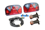 Conjunto de luzes: luzes traseiras ASPÖCK + luzes de marcação laterais ASPÖCK + chicote MANTES 7m 7-PIN + conectores rápidos