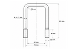 Grampo quadrado DROMET tipo C, M12, 62×202mm