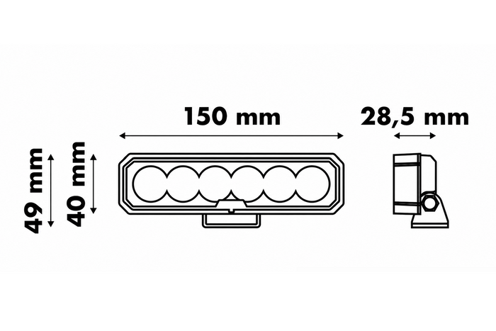 Refletor retangular para lâmpada de trabalho LED LAYTZ LY7301 com 24 LEDs e 2400 lm.