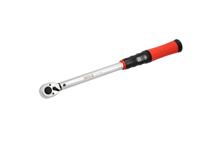 Jogo de chaves dinamométricas YATO de 1/2" com torque de 40–220 Nm para substituição de rodas.
